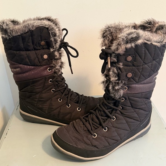 NWOT Columbia Sportswear Women's Heavenly Omni-Heat Lace Up Black Winter Boots 8 - Picture 3 of 10